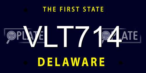 VLT714 Delaware License Plate