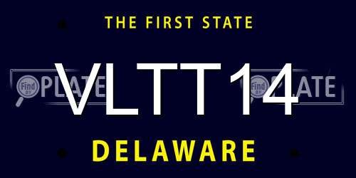 VLTT14 Delaware License Plate