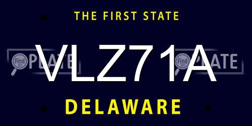 VLZ71A Delaware License Plate