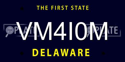 VM4I0M Delaware License Plate