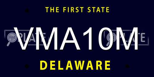 VMA10M Delaware License Plate