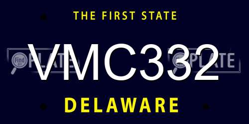 VMC332 Delaware License Plate