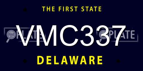 VMC337 Delaware License Plate