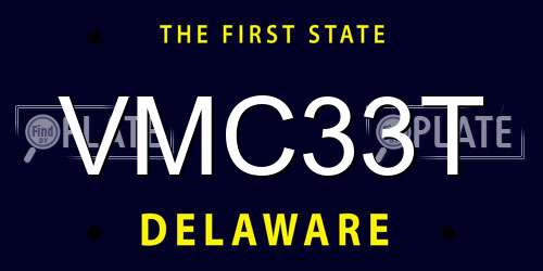 VMC33T Delaware License Plate