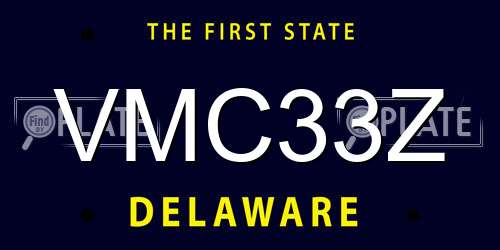 VMC33Z Delaware License Plate