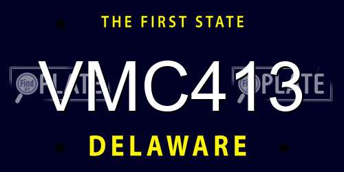 VMC413 Delaware License Plate