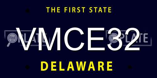VMCE32 Delaware License Plate