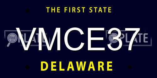 VMCE37 Delaware License Plate