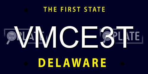 VMCE3T Delaware License Plate
