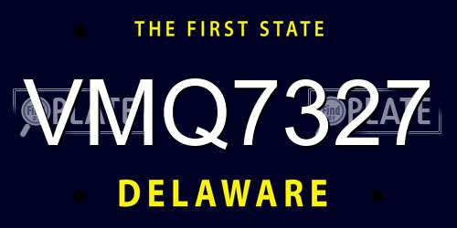 VMQ7327 Delaware License Plate