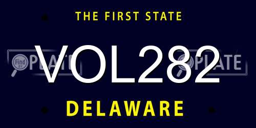 VOL282 Delaware License Plate