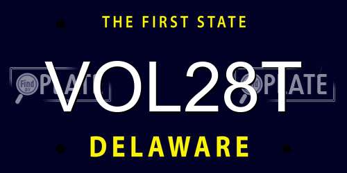 VOL28T Delaware License Plate