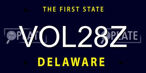 VOL28Z Delaware License Plate