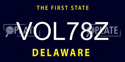 VOL78Z Delaware License Plate