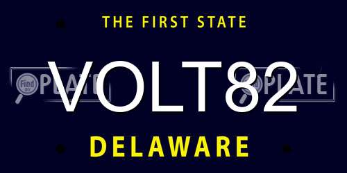 VOLT82 Delaware License Plate