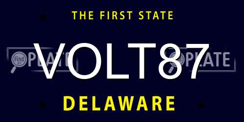 VOLT87 Delaware License Plate