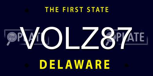 VOLZ87 Delaware License Plate
