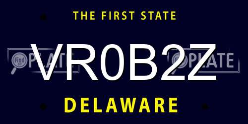 VR0B2Z Delaware License Plate