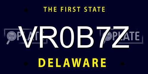 VR0B7Z Delaware License Plate