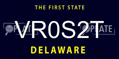 VR0S2T Delaware License Plate