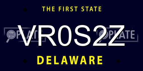 VR0S2Z Delaware License Plate