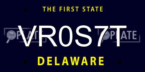 VR0S7T Delaware License Plate