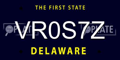 VR0S7Z Delaware License Plate