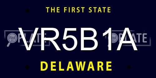 VR5B1A Delaware License Plate
