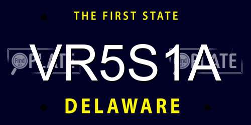 VR5S1A Delaware License Plate