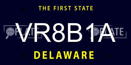 VR8B1A Delaware License Plate