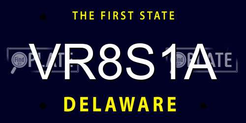 VR8S1A Delaware License Plate
