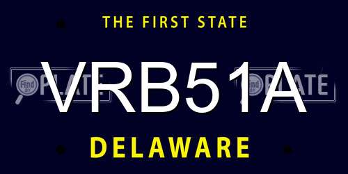 VRB51A Delaware License Plate