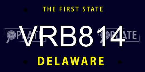 VRB814 Delaware License Plate