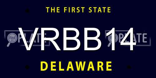 VRBB14 Delaware License Plate