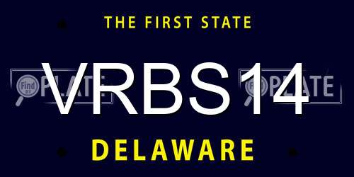 VRBS14 Delaware License Plate