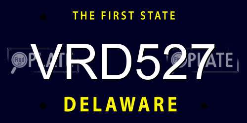 VRD527 Delaware License Plate