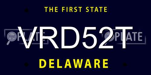 VRD52T Delaware License Plate