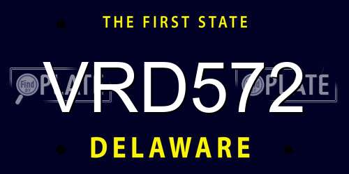 VRD572 Delaware License Plate
