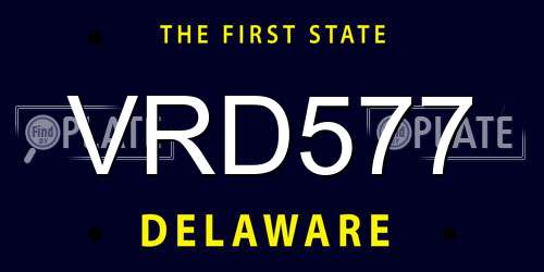 VRD577 Delaware License Plate