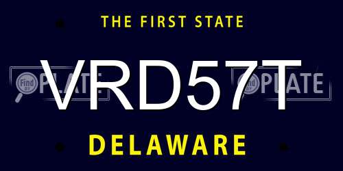 VRD57T Delaware License Plate