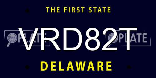 VRD82T Delaware License Plate