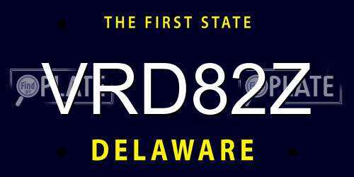 VRD82Z Delaware License Plate