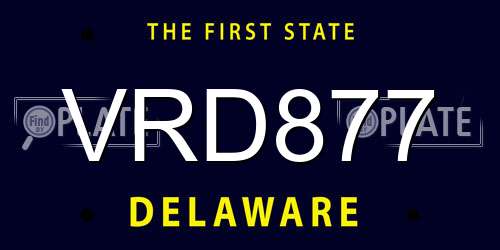 VRD877 Delaware License Plate