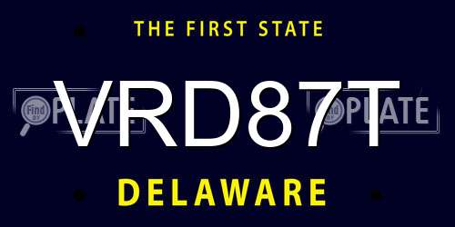 VRD87T Delaware License Plate