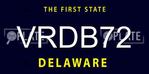 VRDB72 Delaware License Plate