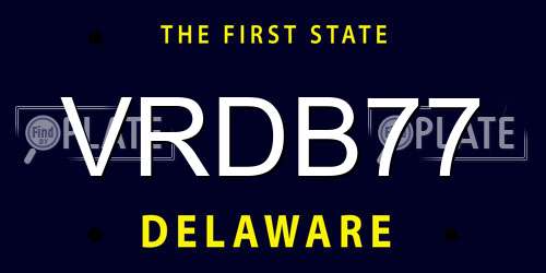 VRDB77 Delaware License Plate