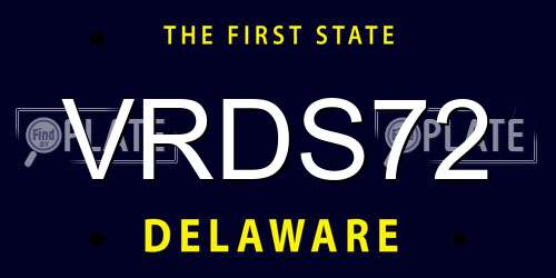 VRDS72 Delaware License Plate