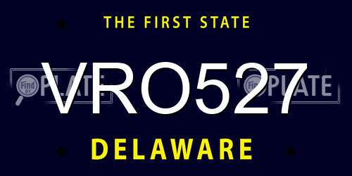VRO527 Delaware License Plate