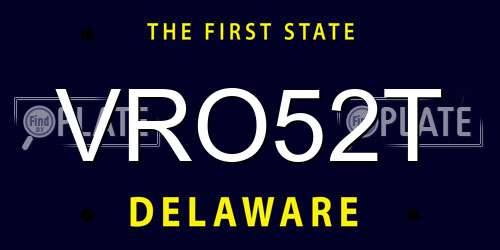 VRO52T Delaware License Plate
