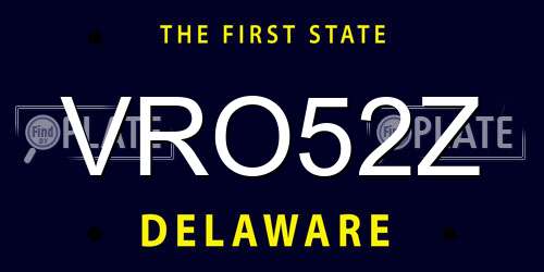 VRO52Z Delaware License Plate